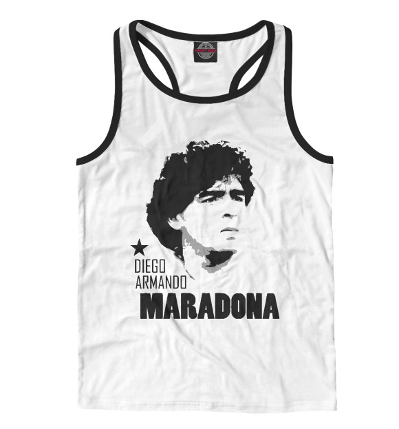 Мужская майка-борцовка с изображением Диего Марадона цвета Белый