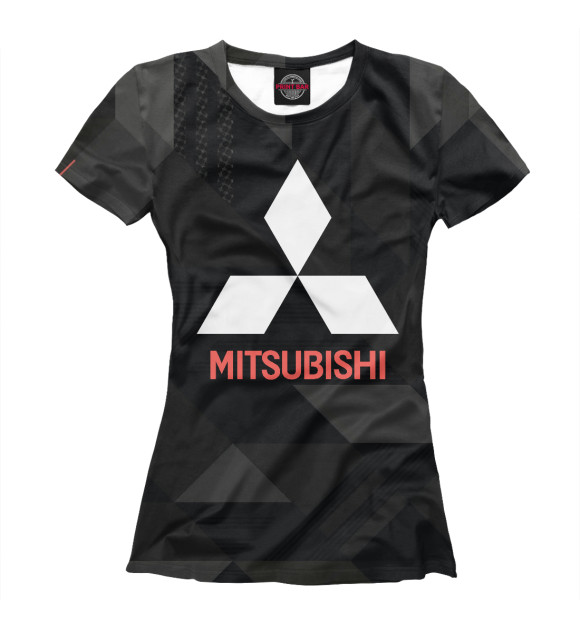 Женская футболка с изображением Mitsubishi цвета Белый