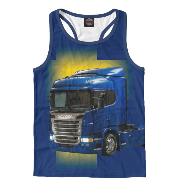 Мужская майка-борцовка с изображением SCANIA цвета Белый