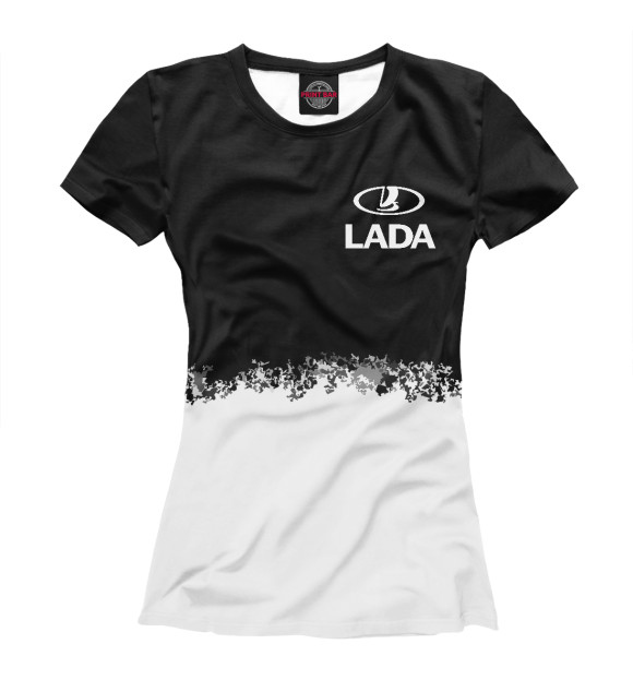 Женская футболка с изображением LADA | Наш бренд +краски цвета Белый