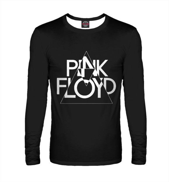 Мужской лонгслив с изображением Pink Floyd белый логотип цвета Белый