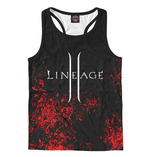 Мужская майка-борцовка с изображением Lineage 2 цвета Белый