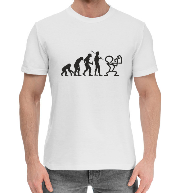 Мужская хлопковая футболка с изображением Conor Evolution цвета Белый