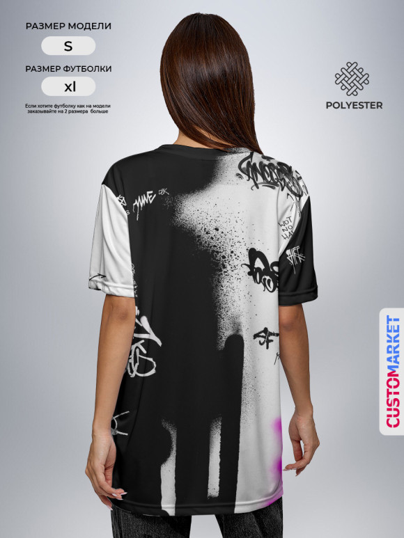 Женская футболка с изображением Аниме Хаос цвета Белый