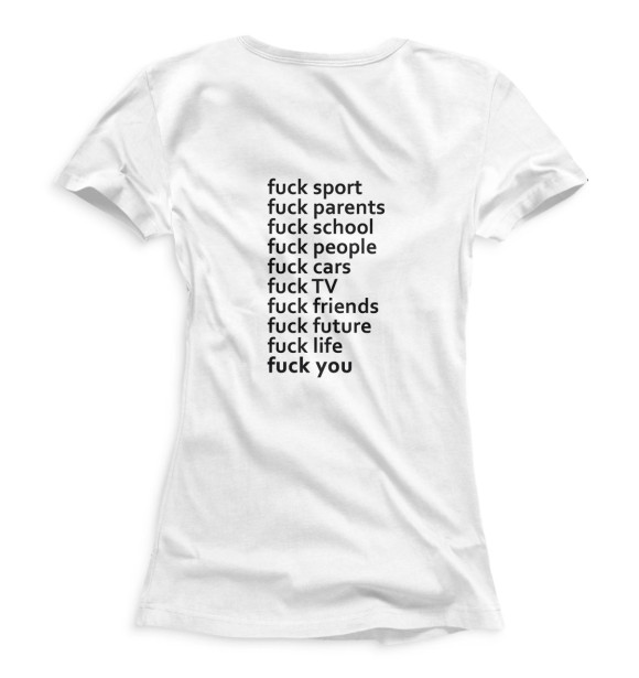 Футболка для девочек с изображением ssshhhiiittt! цвета Белый