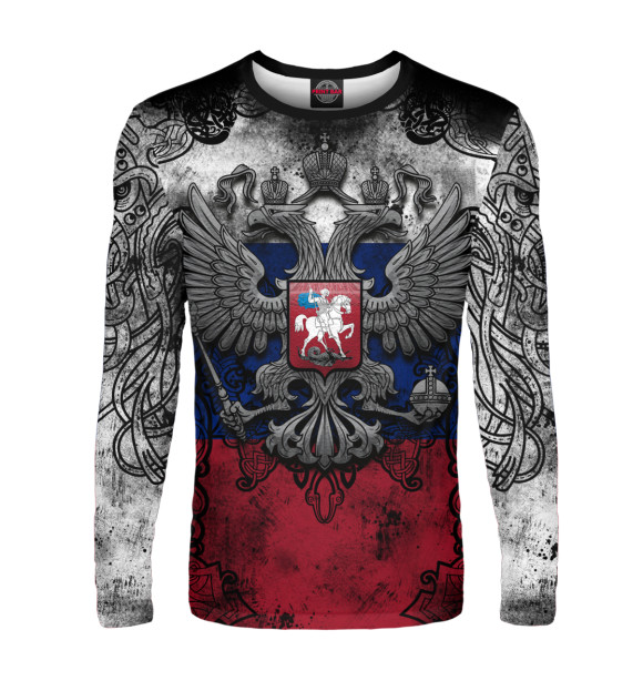 Мужской лонгслив с изображением Герб цвета Белый
