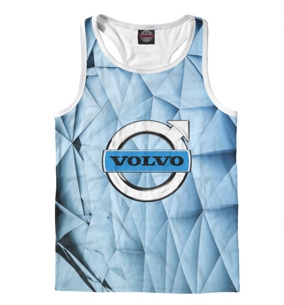 Мужская майка-борцовка с изображением Volvo | Вольво цвета Белый