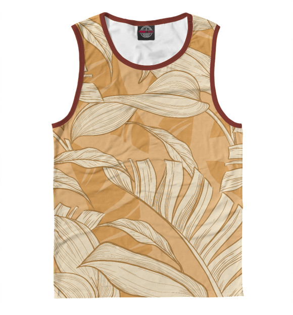 Мужская майка с изображением Летняя тропикана цвета Белый