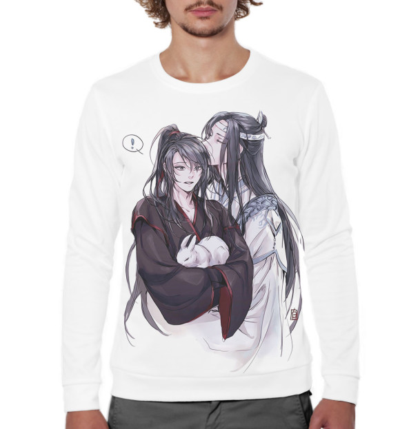 Мужской свитшот с изображением Магистр Дьявольского Культа цвета Белый