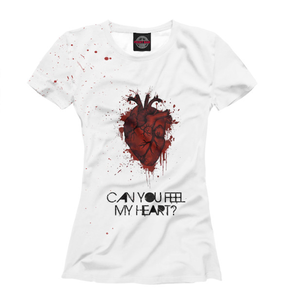 Футболка для девочек с изображением Bring Me the Horizon сердце цвета Белый