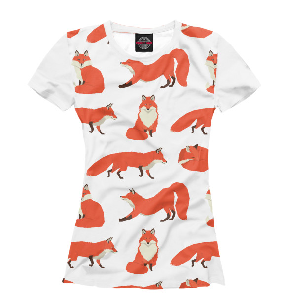Женская футболка с изображением Лиса цвета Белый
