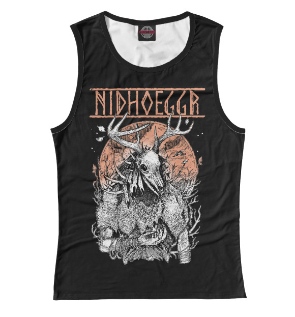 Майка для девочки с притом Nidhoggr цвета Белый Майка для девочки с изображением Nidhoggr цвета Белый