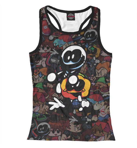 Женская майка-борцовка с изображением FNF Скид и Памп цвета Белый