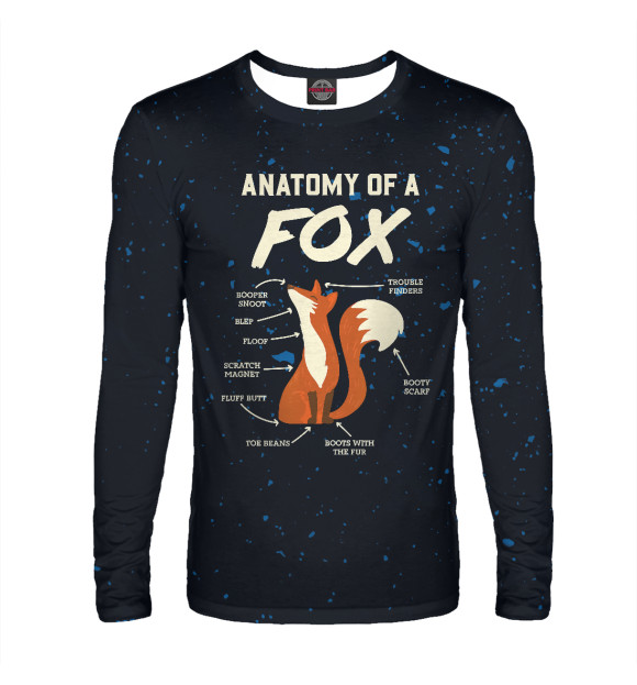 Мужской лонгслив с изображением Anatomy Of A Fox цвета Белый