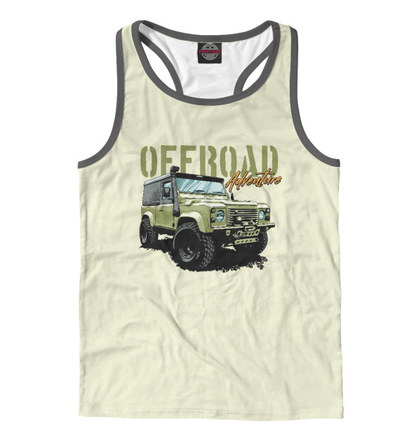 Мужская майка-борцовка с изображением Offroad Adventure цвета Белый