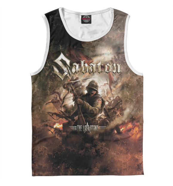 Майка для мальчика с притом Sabaton цвета Белый Майка для мальчика с изображением Sabaton цвета Белый
