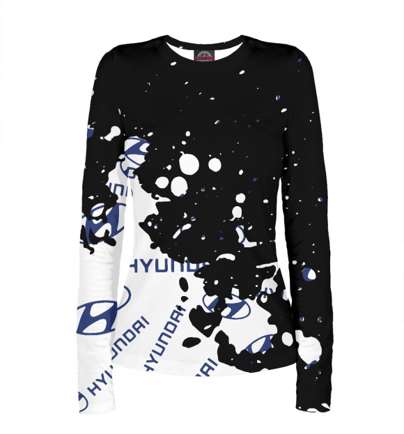 Женский лонгслив с изображением Hyundai цвета Белый