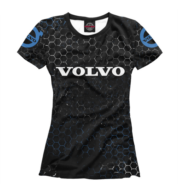 Женская футболка с изображением Вольво - Соты (Рукава) цвета Белый