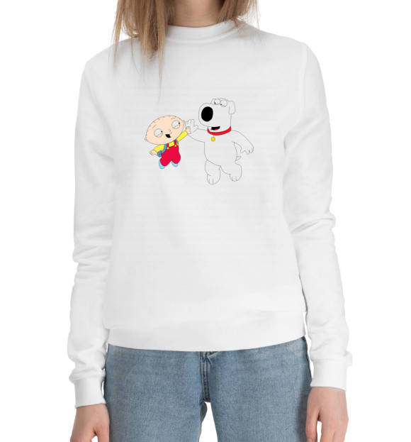 Женский хлопковый свитшот с изображением Family Guy цвета Белый