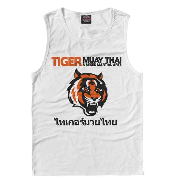 Майка для мальчика с изображением Tiger muay thai цвета Белый