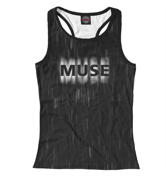 Женская майка-борцовка с притом Muse цвета Белый Женская майка-борцовка с изображением Muse цвета Белый