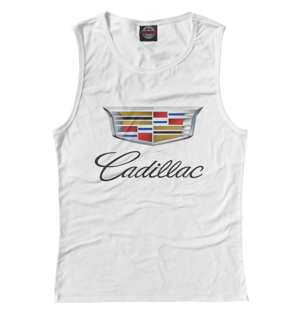 Женская майка с изображением Cadillac цвета Белый