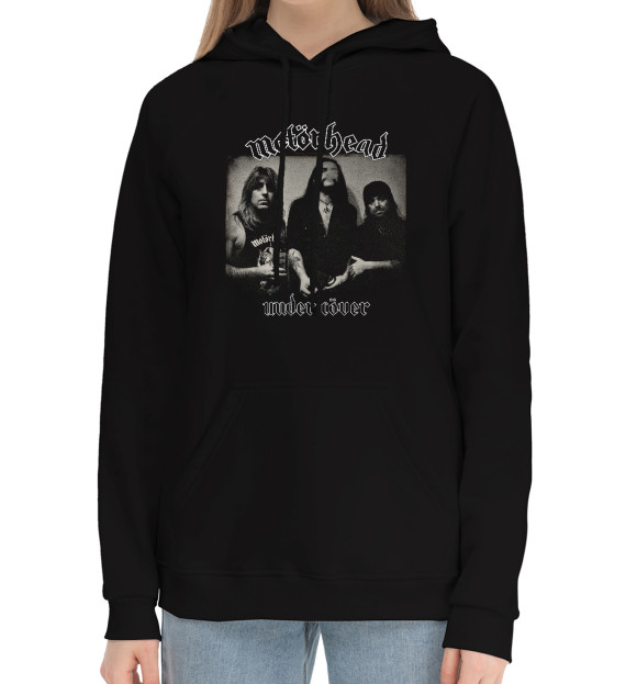 Женский хлопковый худи с изображением Motorhead цвета Черный