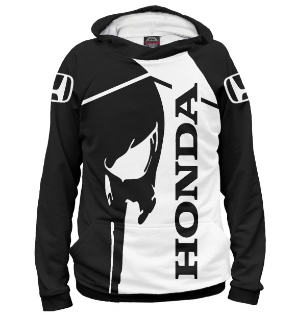 Женское худи с притом Honda цвета Белый Женское худи с изображением Honda цвета Белый