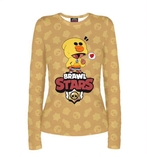 Женский лонгслив с изображением Brawl Stars цвета Белый