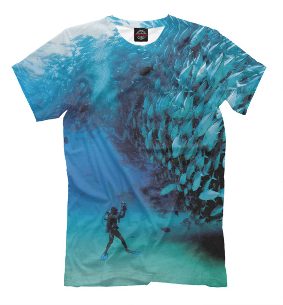 Мужская футболка с изображением Фотодайвинг цвета Белый