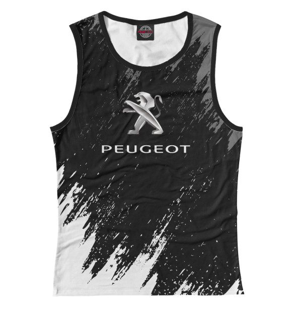 Женская майка с изображением Peugeot цвета Белый