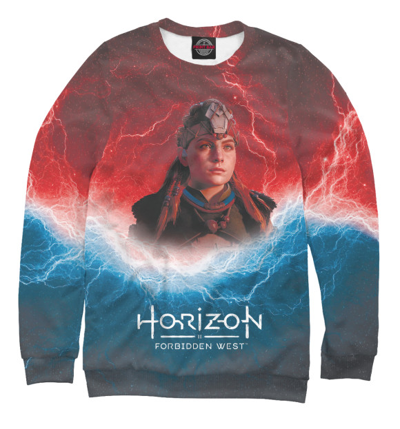 Свитшот для мальчиков с изображением Horizon Forbidden West Fire цвета Белый