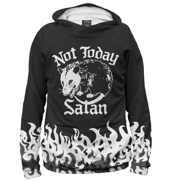 Женское худи с изображением Not today satan цвета Белый