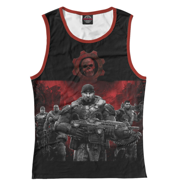 Майка для девочки с изображением Gears of war цвета Белый