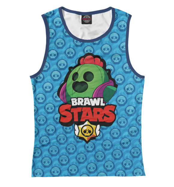Женская майка с изображением Brawl Stars Spike цвета Белый
