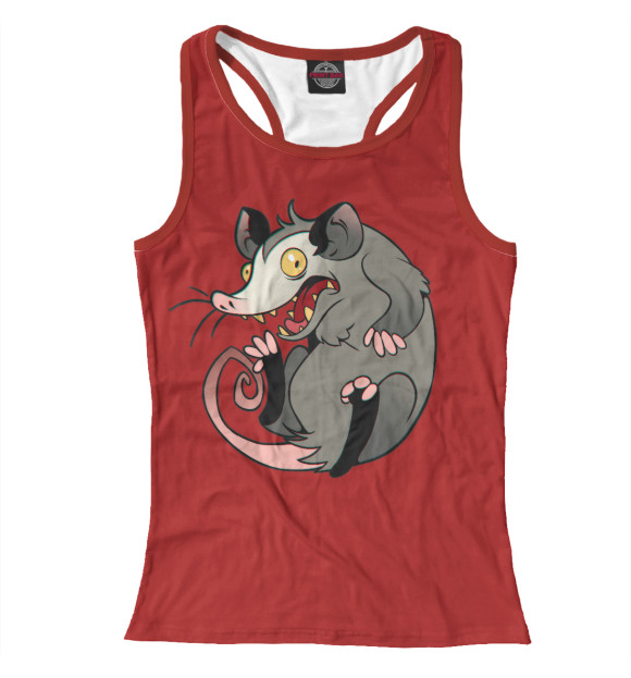 Женская майка-борцовка с изображением Judas Possum цвета Белый