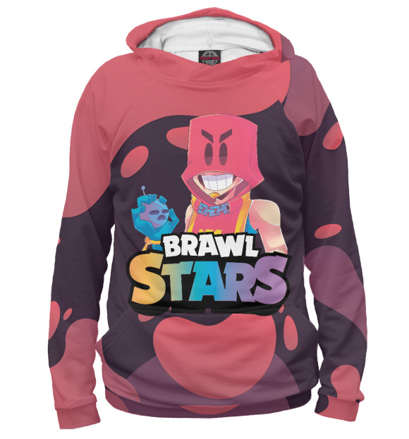 Женское худи с изображением GROM BRAWL STARS цвета Белый