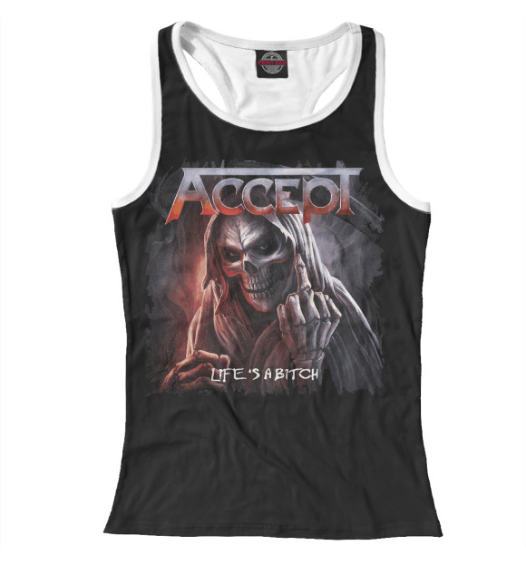 Женская майка-борцовка с изображением Accept цвета Белый