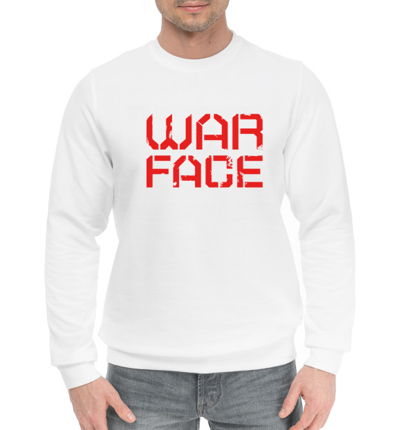 Мужской хлопковый свитшот с изображением WarFace цвета Белый