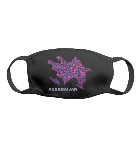 Маска тканевая с изображением Azerbaijan цвета Белый