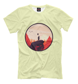 Мужская футболка Мальчик на скале