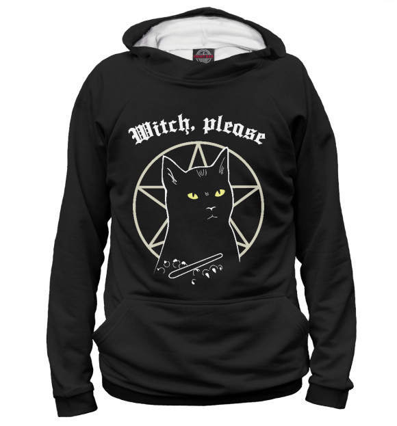 Женское худи с изображением Witch Please цвета Белый