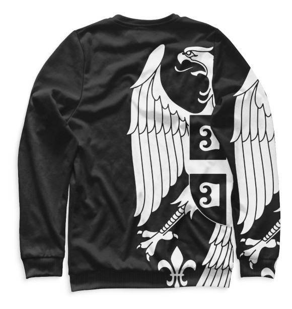 Мужской свитшот с изображением Герб Сербии цвета Белый