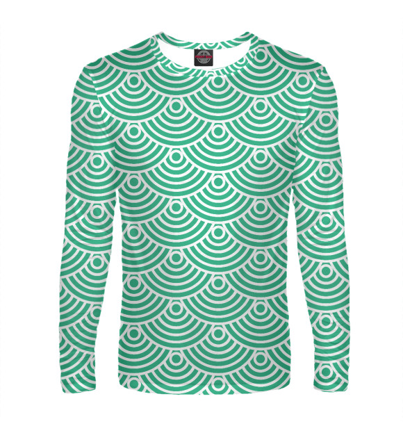 Мужской лонгслив с изображением Зеленая радужка цвета Белый
