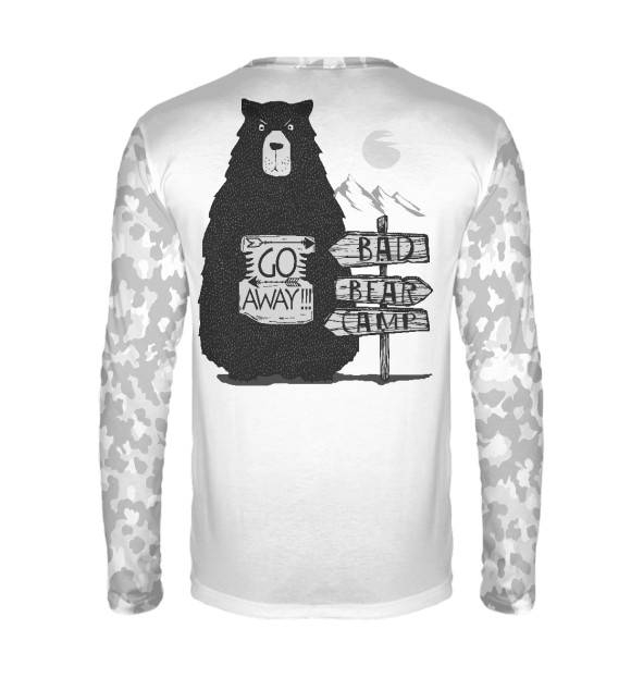 Мужской лонгслив с изображением Bad Bear camp цвета Белый