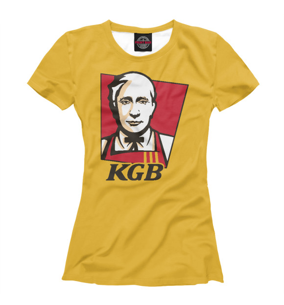 Футболка для девочек с изображением Putin KGB цвета Белый