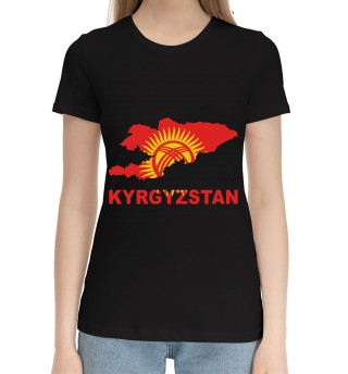 Женская хлопковая футболка Киргизстан