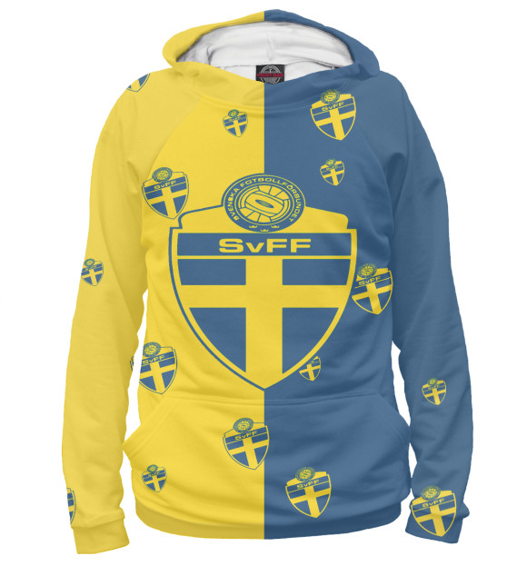 Женское худи с изображением Сборная Швеции цвета Белый