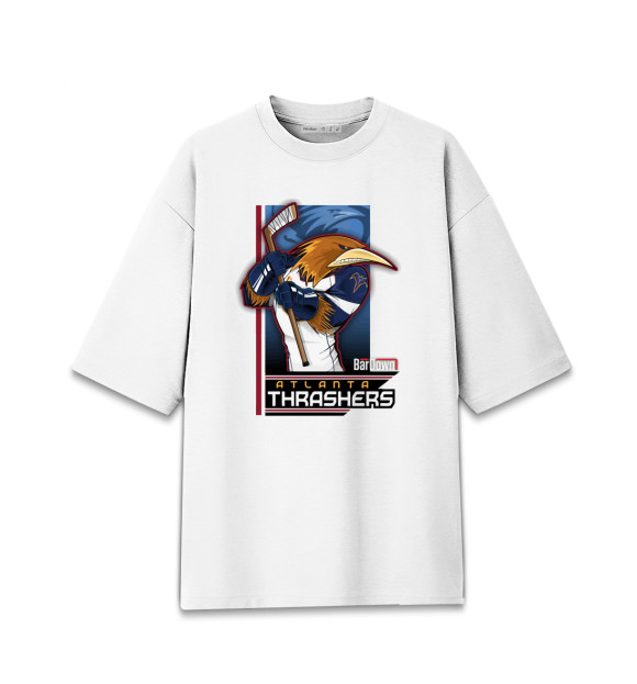 Женская футболка оверсайз с изображением Atlanta Thrashers цвета Белый