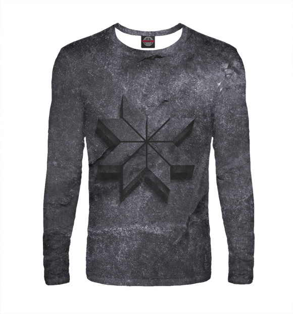 Мужской лонгслив с изображением Оберег Алатырь цвета Белый